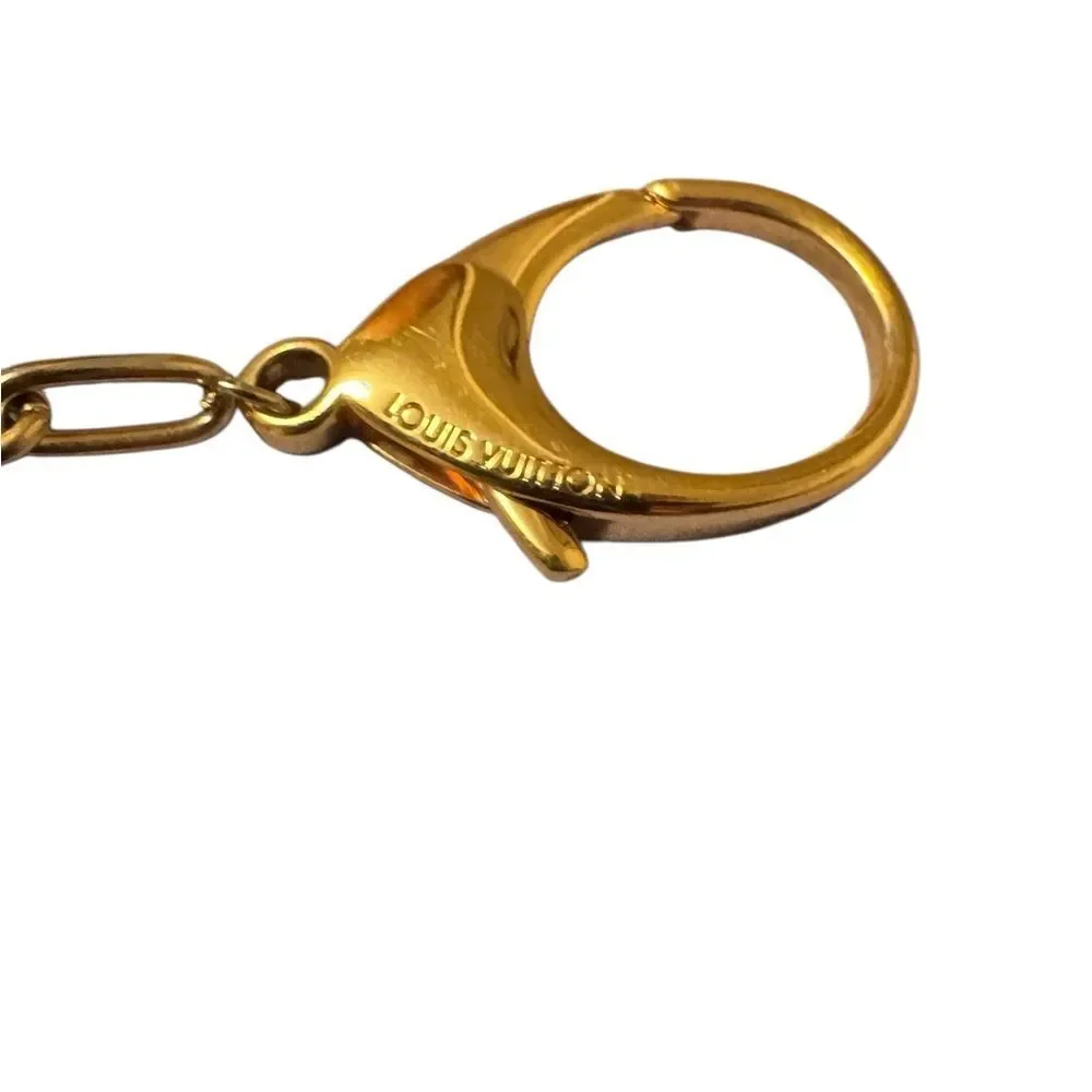Louis Vuitton Gold LV Bijoux Sac Coeur Hearts Keychain Bag Charm Keyring